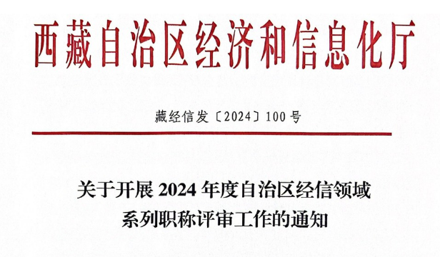 西藏2024年高级经济师职称评审工作通知